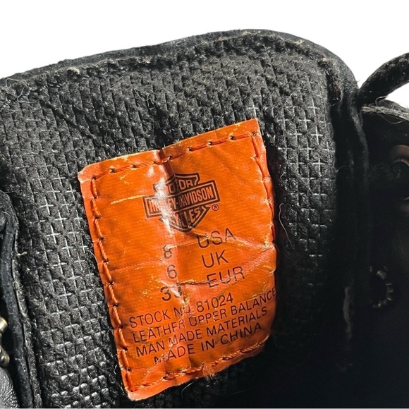 Harley Davidson Black Leather Moto Biker Boots - Picture 14 of 14